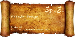 Szitár Ernye névjegykártya